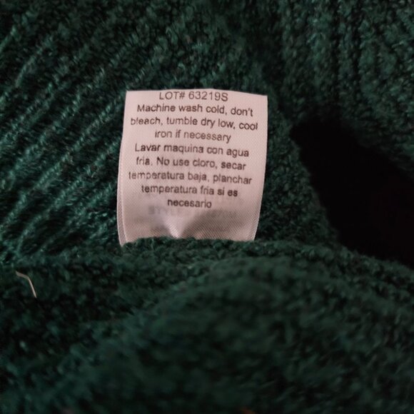 Thyme+Honey Green Back Weave Slit Design V-Neck Pullover Knit Sweater Women's M - Picture 7 of 12